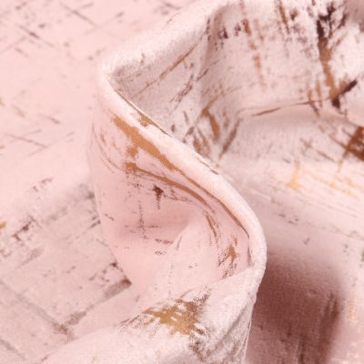Tissu Velours d&#039;ameublement Astral sur fond Rose poudré - Par 10 cm