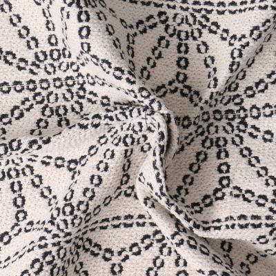 Tissu Jacquard Bong sur fond Ecru - Par 10 cm