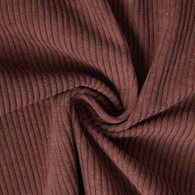 Tissu Velours d&#039;ameublement côtelé Emy uni Marron chocolat - Par 10 cm