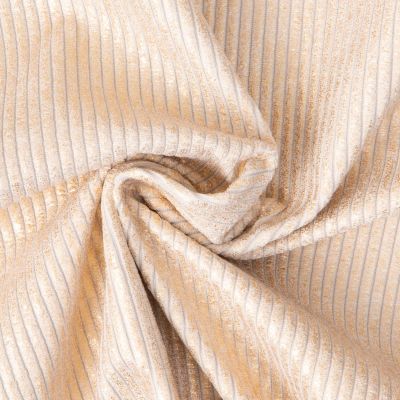 Tissu Velours d&#039;ameublement côtelé Emy uni Champagne - Par 10 cm