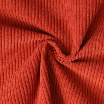 Coupon Tissu Velours d&#039;ameublement côtelé Emy uni Terracotta - Coupon de 30 cm