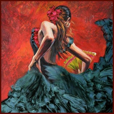 Carré Simili cuir Flamenca
