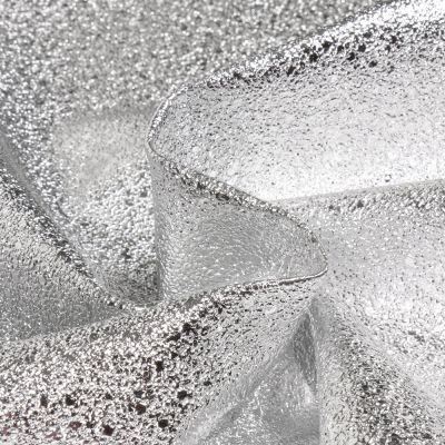 Coupon Tissu Simili cuir Rocks Argent - Coupon de 40 cm