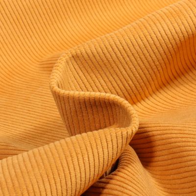 Tissu Velours d&#039;ameublement côtelé Lena Ocre - Par 10 cm