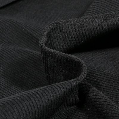Tissu Velours d&#039;ameublement côtelé Lena Noir - Par 10 cm