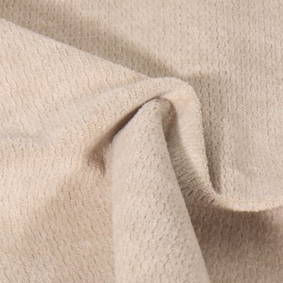 Tissu Jacquard d&#039;ameublement Ultraclean uni Beige - Par 10 cm