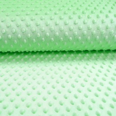 Tissu Minky Ultra doux Pois Vert Jade - Par 10 cm