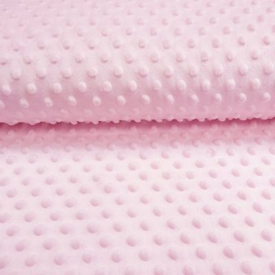 Coupon Tissu Minky Ultra doux Pois Rose layette x10cm - Coupon de 100 cm