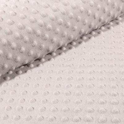 Tissu Minky Ultra doux Pois Gris argent - Par 10 cm