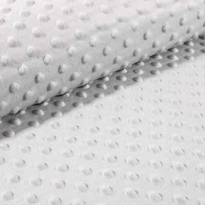 Tissu Minky Ultra doux Pois Gris Clair - Par 10 cm