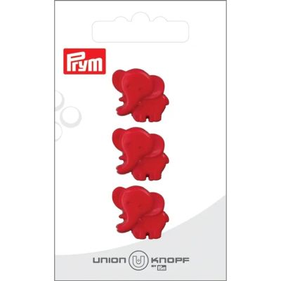 Bouton Prym Éléphant 19 mm x3 - Rouge