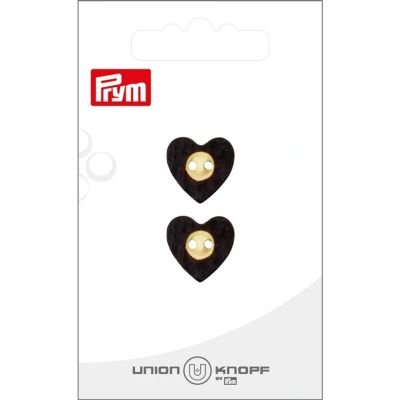 Bouton Prym Coeur Texturé 16 mm x2 - Brun foncé