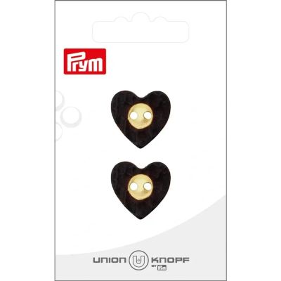 Bouton Prym Coeur Texturé 20 mm x2 - Brun foncé