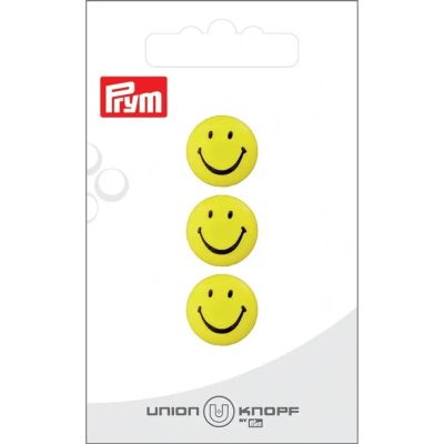 Bouton Prym Smiley 15 mm x3 - Jaune