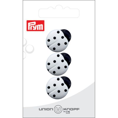 Bouton Prym Coccinelle 18 mm x3 - Blanc