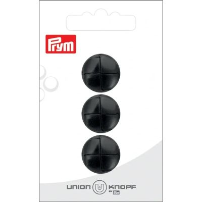 Bouton Prym Edouard effet cuir 18 mm x3 - Noir