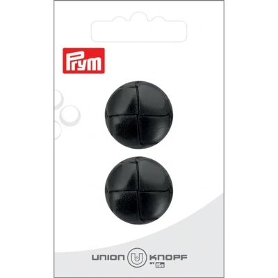Bouton Prym Edouard effet cuir 23 mm x2 - Noir