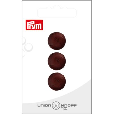 Bouton Prym Edouard effet cuir 15 mm x3 - Brun foncé