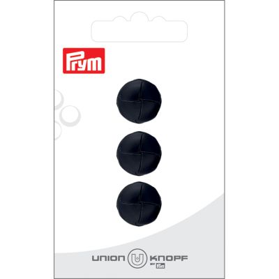 Bouton Prym Edouard effet cuir 15 mm x3 - Noir