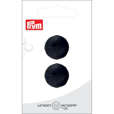 Bouton Prym Edouard effet cuir 20 mm x2 - Noir