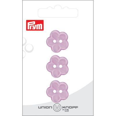 Bouton Prym Fleur effet nacré 18 mm x3 - Lilas