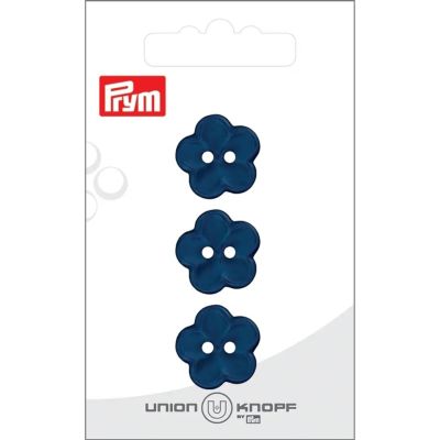 Bouton Prym Fleur effet nacré 18 mm x3 - Bleu marine