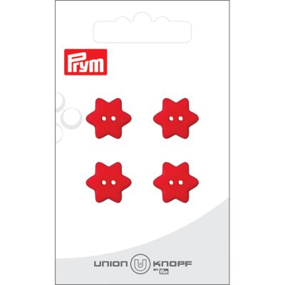 Bouton Prym Etoile 15 mm x4 - Rouge