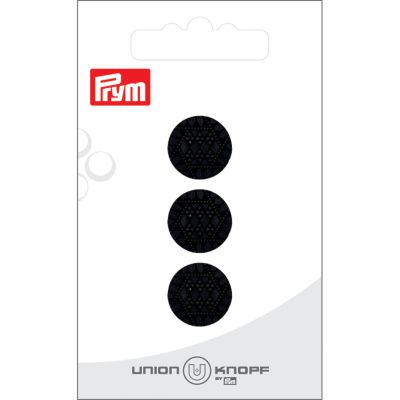 Bouton Prym Géométrique Texturé 15 mm x3 - Noir