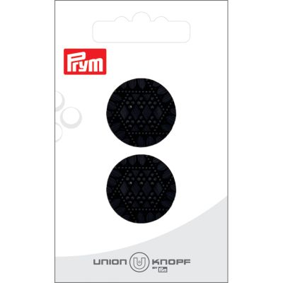 Bouton Prym Géométrique Texturé 23 mm x2 - Noir