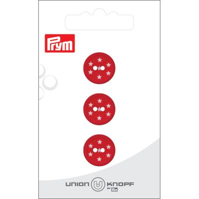 Bouton Prym Petites étoiles 15 mm x3 - Rouge