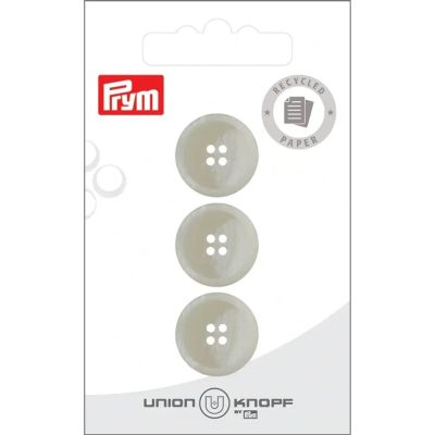 Bouton Prym Papier/Polyester recyclé 18 mm x3 - Ecru