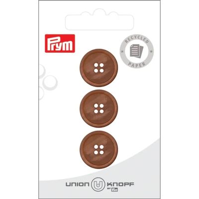 Bouton Prym Papier/Polyester recyclé 18 mm x3 - Marron