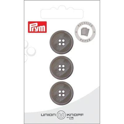 Bouton Prym Papier/Polyester recyclé 18 mm x3 - Gris