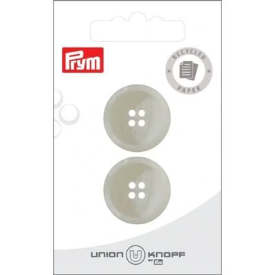 Bouton Prym Papier/Polyester recyclé 23 mm x2 - Ecru