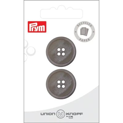 Bouton Prym Papier/Polyester recyclé 23 mm x2 - Gris