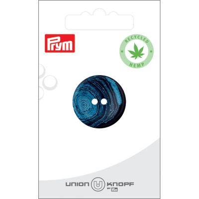 Bouton Prym Chanvre/Polyester recyclé effet grès 25 mm x1 - Bleu