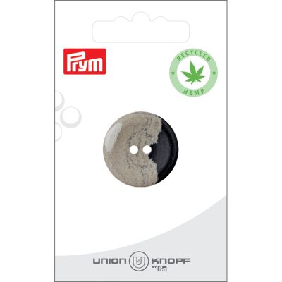 Bouton Prym Chanvre/Polyester recyclé effet grès 25 mm x1 - Beige