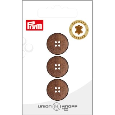Bouton Prym Cuir recyclé 18 mm x3 - Brun moyen