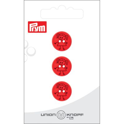 Bouton Prym Petite fille 15 mm x3 - Rouge