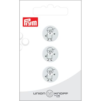 Bouton Prym Petit garçon 15 mm x3 - Blanc