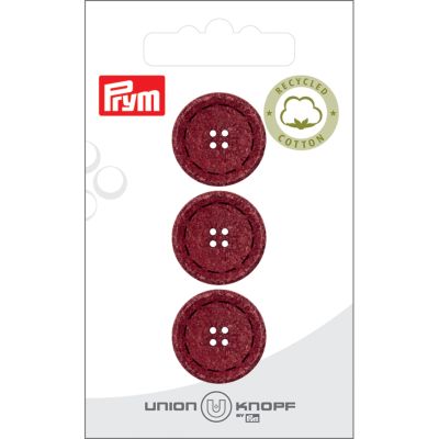 Bouton Prym Coton/Polyester recyclé Pointillés 20 mm x3 - Vin