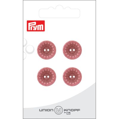 Bouton Prym Géométrique Victoria 15 mm x4 - Rose