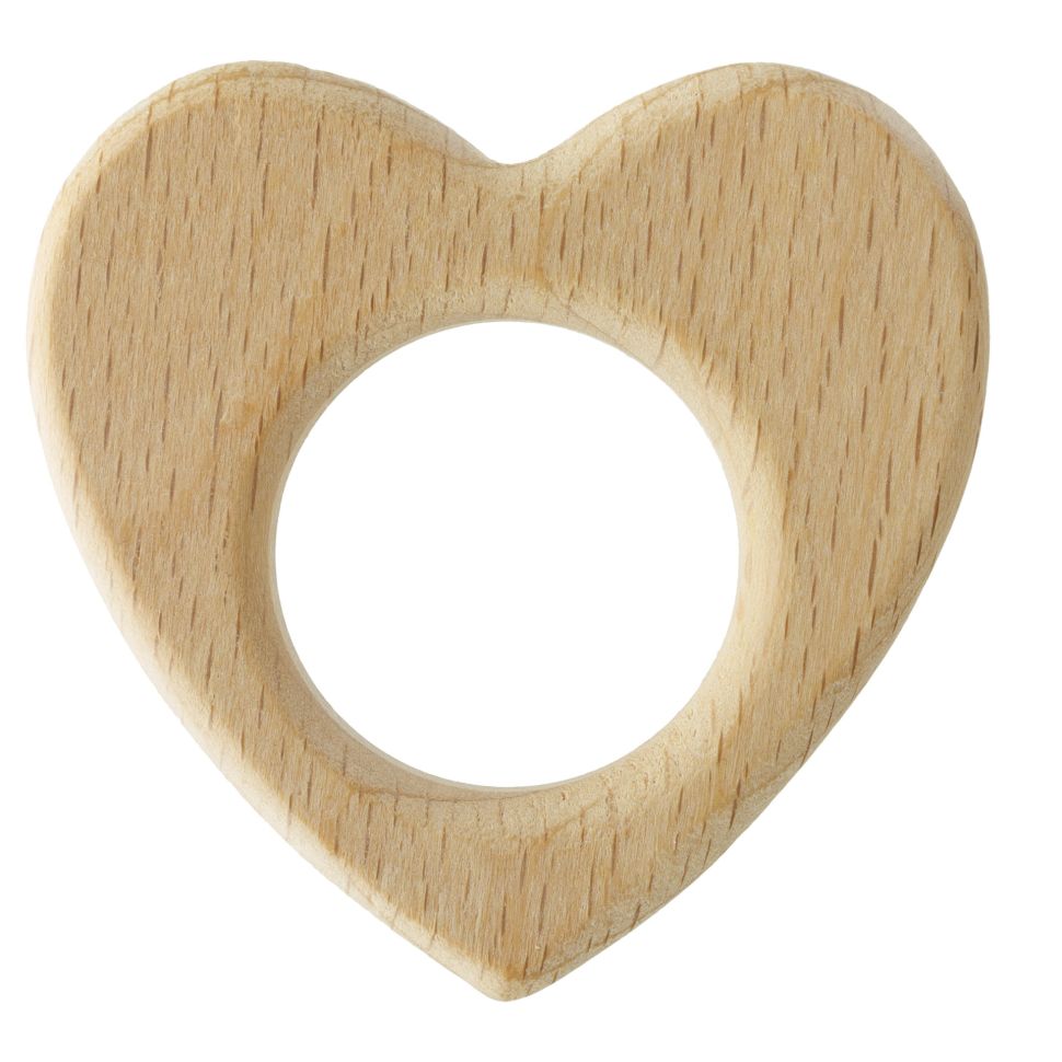 Anneau de dentition bébé en bois Com'1 idée - Coeur