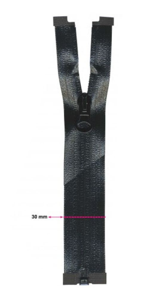 Fermeture éclair YKK séparable imperméable  Noir -   75 cm