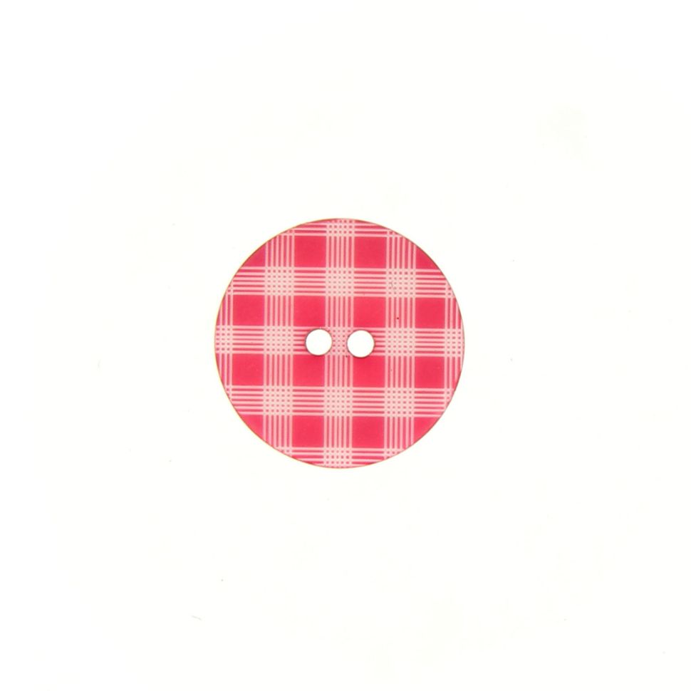 Bouton façon vichy 15 mm - Rose