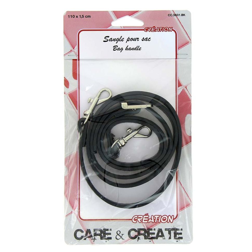 Anse pour sac réglable 110 cm Noir effet Cuir - Care & Create