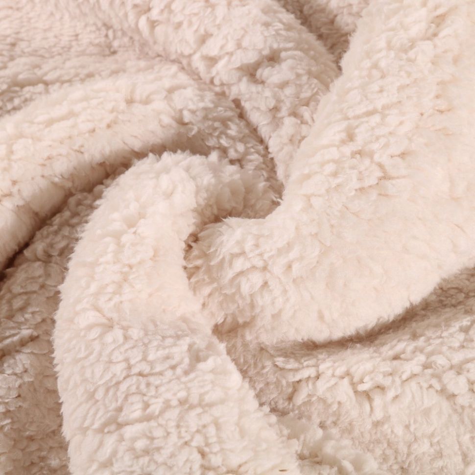 Coupon Fausse fourrure mouton Beige clair - Coupon de 100 cm