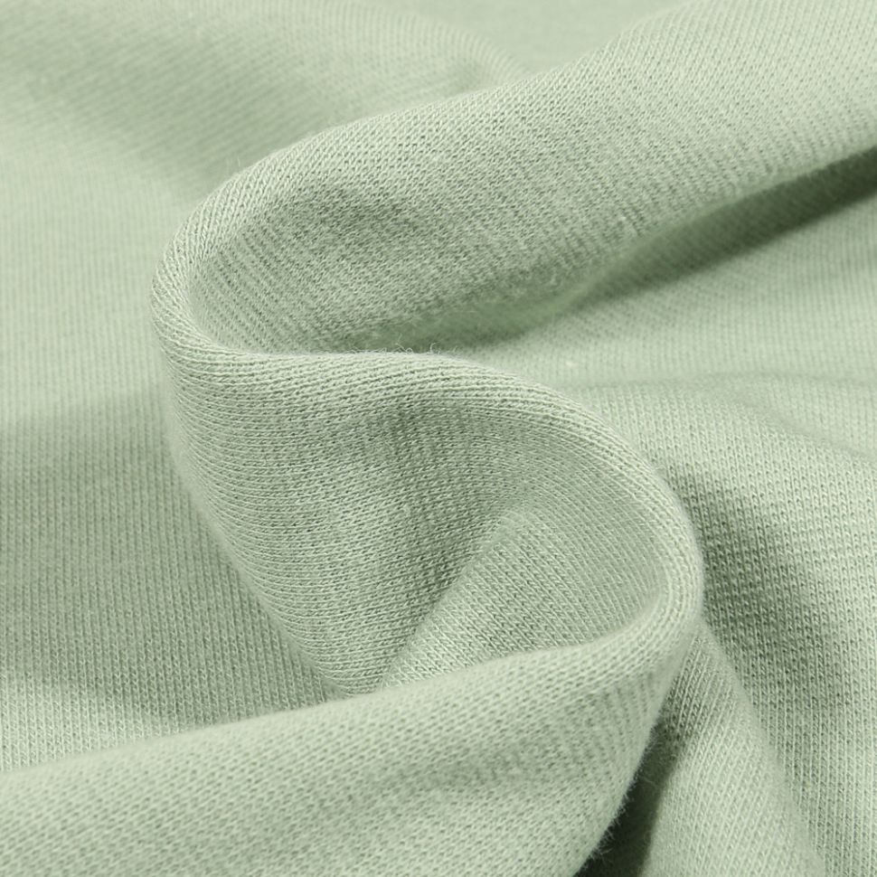 Coupon Tissu Jersey Bord côte uni Vert d'eau - Coupon de 200 cm