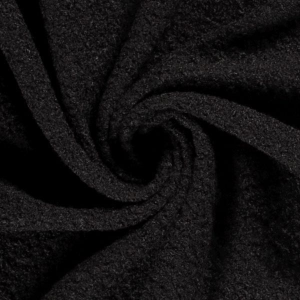 Coupon Tissu Fausse fourrure Bouclette Daphné uni Noir - Coupon de 50 cm