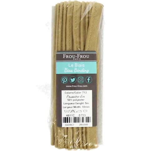 Passepoil Frou-Frou 10 mm Uni Ocre - 5 mètres